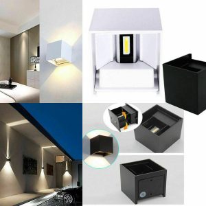 APPLIQUE PLAFONIERA CUBO LED 6w FARO FARETTO LAMPADA DA PARETE DOPPIA LUCE